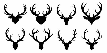 Antlers flat illustration on white backgroundのイラスト素材