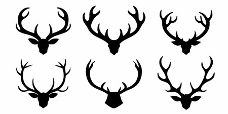 Antlers flat illustration on white backgroundのイラスト素材