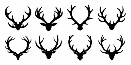 Antlers flat illustration on white backgroundのイラスト素材