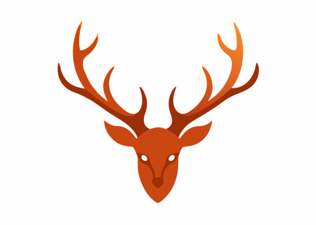 Antlers flat illustration on white backgroundのイラスト素材