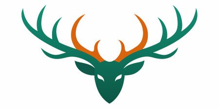 Antlers flat illustration on white backgroundのイラスト素材