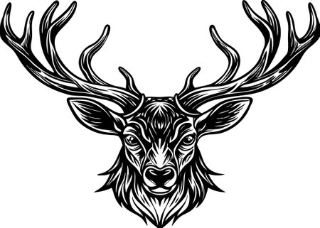 Antlers flat illustration on white backgroundのイラスト素材