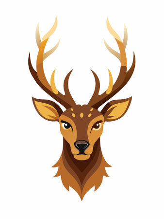 Antlers flat illustration on white backgroundのイラスト素材