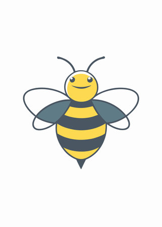 Bee Mascot logo vector on white background