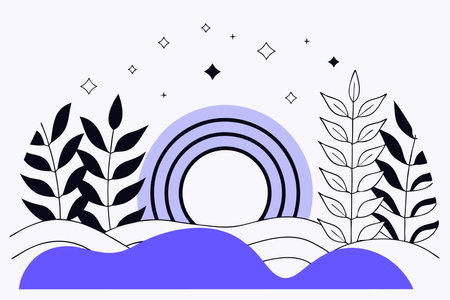 Boho canvas art on white backgroundのイラスト素材
