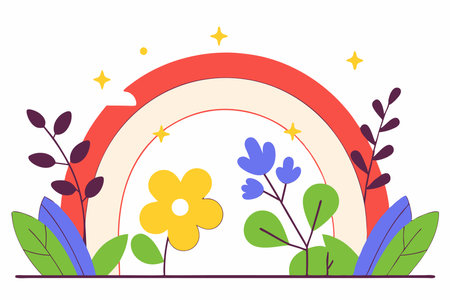 Boho canvas art on white backgroundのイラスト素材