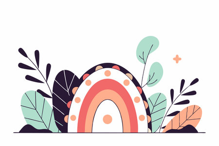 Boho canvas art on white backgroundのイラスト素材
