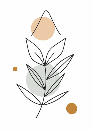 Boho canvas art on white backgroundのイラスト素材