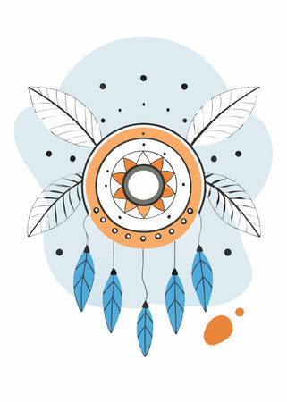 Boho wall art on white backgroundのイラスト素材
