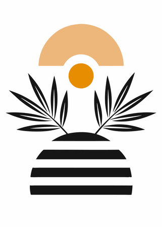 Boho wall art on white backgroundのイラスト素材
