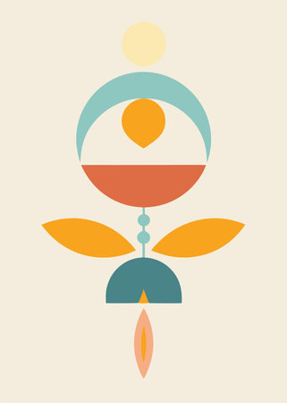 Boho wall art on white backgroundのイラスト素材