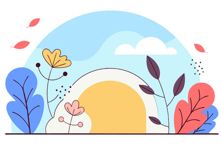 Boho wall art on white backgroundのイラスト素材