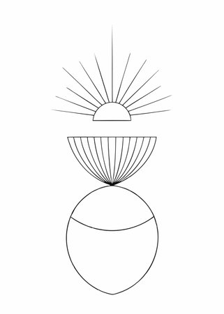 Boho wall art on white backgroundのイラスト素材