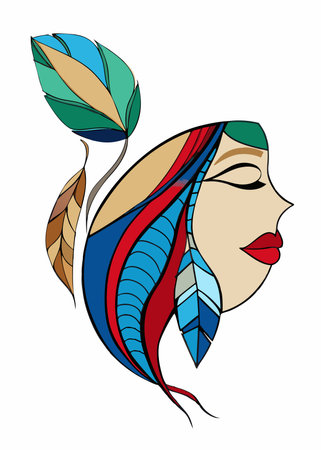 Boho wall art on white backgroundのイラスト素材