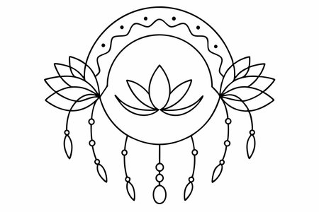 Boho wall art on white backgroundのイラスト素材