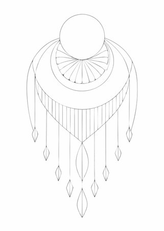 Boho wall art on white backgroundのイラスト素材