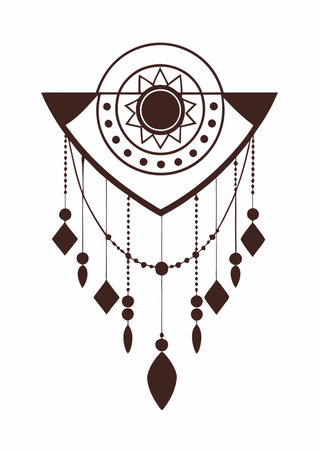 Boho wall art on white backgroundのイラスト素材