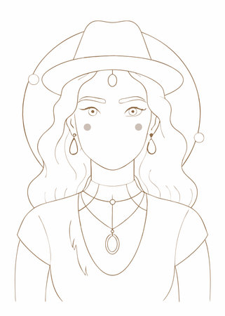 Boho wall art on white backgroundのイラスト素材