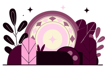 Boho wall art on white backgroundのイラスト素材