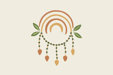 Boho wall art on white backgroundのイラスト素材