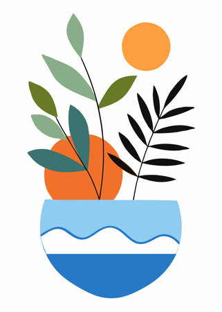 Boho wall art on white backgroundのイラスト素材