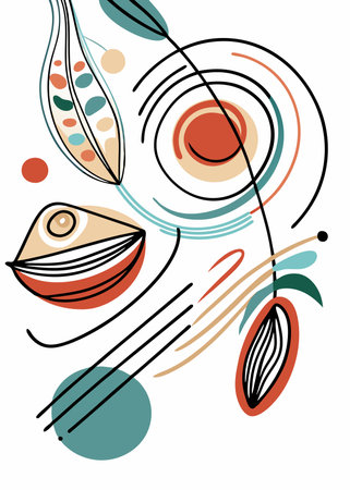 Boho wall art on white backgroundのイラスト素材