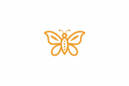Butterfly Mascot logo vector on white backgroundのイラスト素材