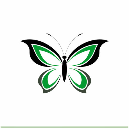 Butterfly Mascot logo vector on white backgroundのイラスト素材