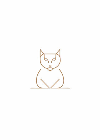 Cat Mascot logo vector on white backgroundのイラスト素材