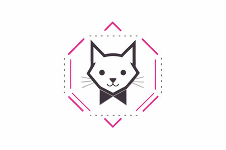Cat Mascot logo vector on white backgroundのイラスト素材