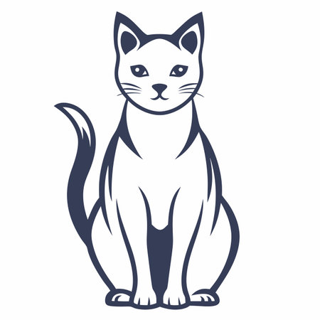 Cat Mascot logo vector on white backgroundのイラスト素材
