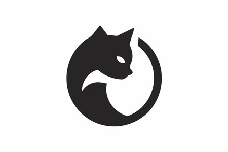 Cat Mascot logo vector on white backgroundのイラスト素材