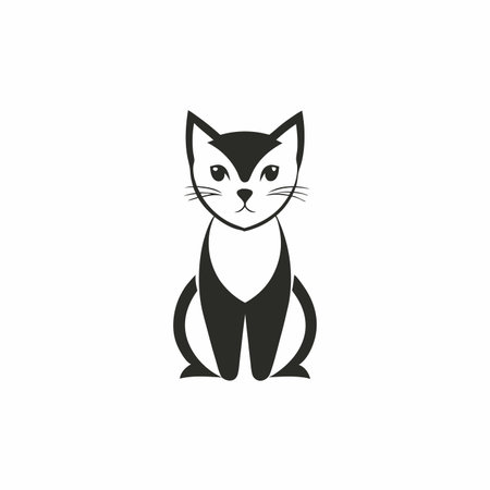 Cat Mascot logo vector on white backgroundのイラスト素材