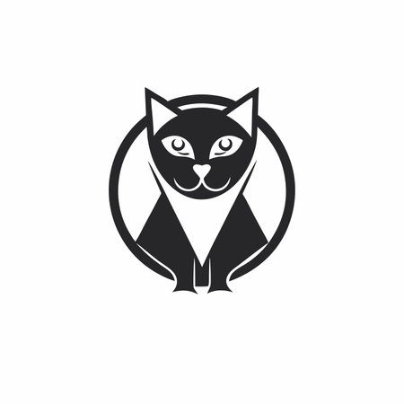 Cat Mascot logo vector on white backgroundのイラスト素材