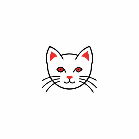 Cat Mascot logo vector on white backgroundのイラスト素材