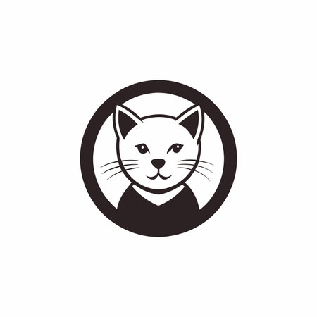 Cat Mascot logo vector on white backgroundのイラスト素材