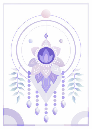Boho canvas art on white backgroundのイラスト素材