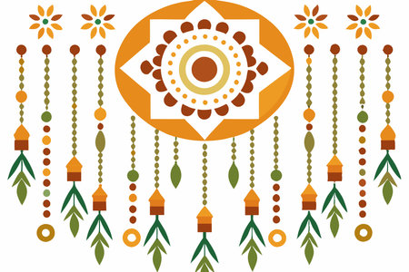 Boho wall art on white backgroundのイラスト素材