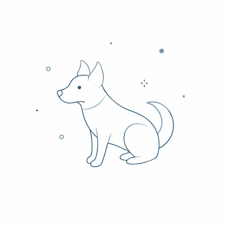 Dog line art illustrationのイラスト素材
