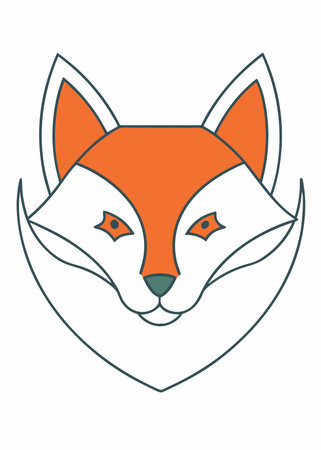Fox Mascot logo vector on white backgroundのイラスト素材