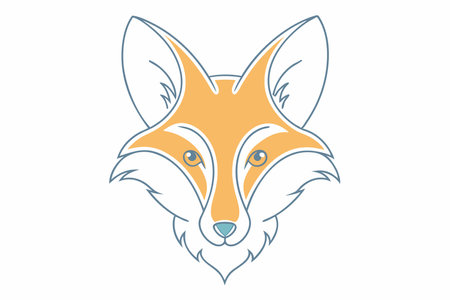 Fox Mascot logo vector on white backgroundのイラスト素材