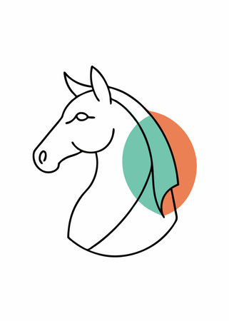 Horse Mascot logo vectorのイラスト素材