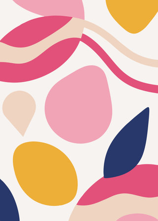 Minimalist Abstract autumn posters on white backgroundのイラスト素材