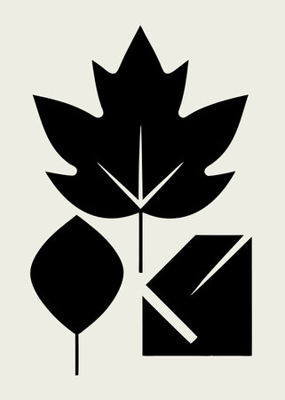 Minimalist Abstract autumn posters on white backgroundのイラスト素材