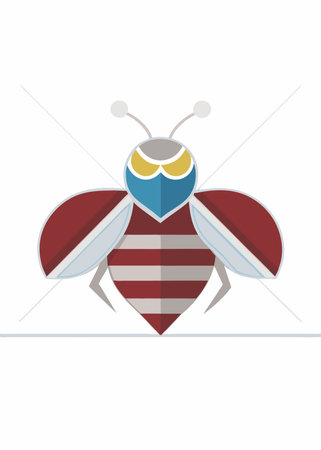 Minimalist Bee Mascot logo vectorのイラスト素材