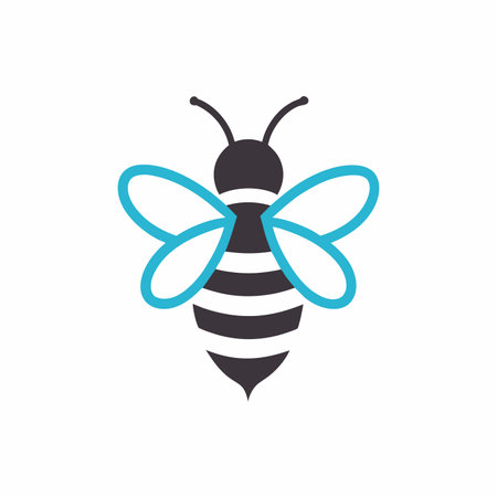 Minimalist Bee Mascot logo vectorのイラスト素材
