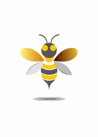 Minimalist Bee Mascot logo vectorのイラスト素材