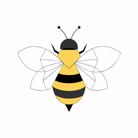 Minimalist Bee Mascot logo vectorのイラスト素材