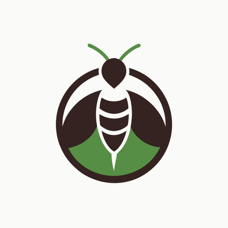 Minimalist Bee Mascot logo vectorのイラスト素材