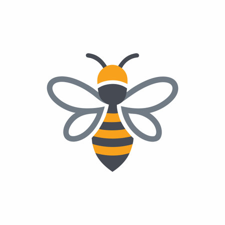 Minimalist Bee Mascot logo vectorのイラスト素材